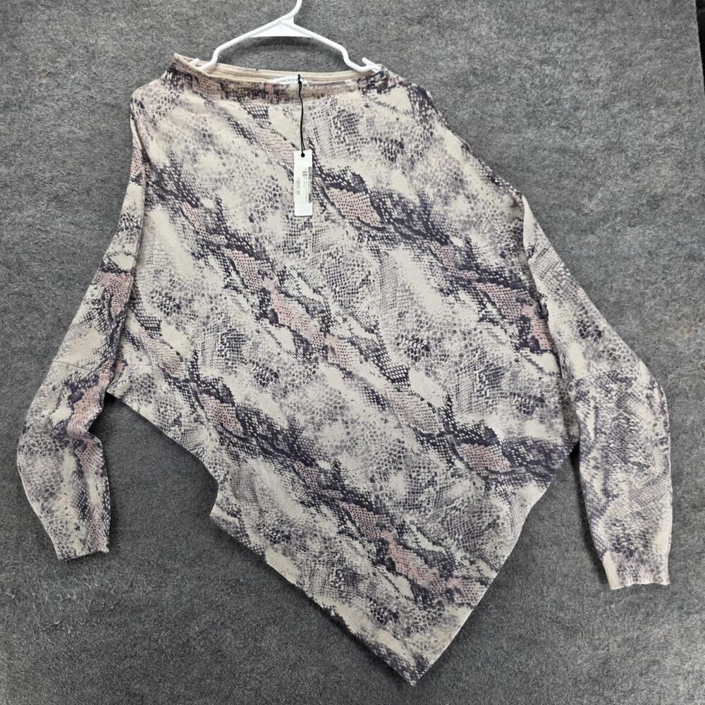 Olivaceous Sweater Womens Medium Beige Snake Print Boat Neck Pullover Knit